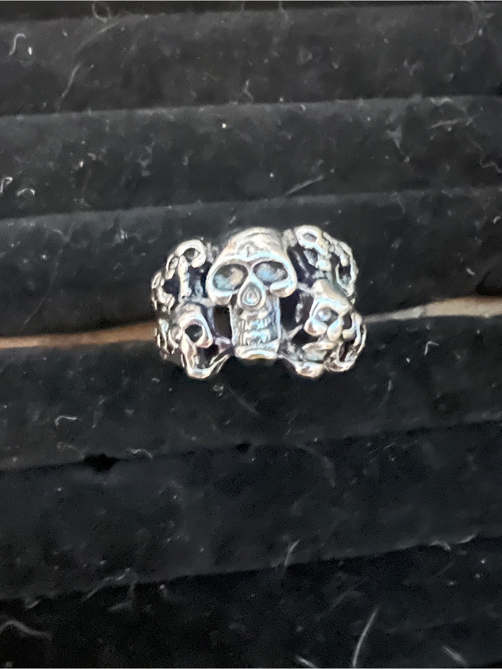 Sterling Silver Skull Cluster Ring - Silver Skull Statement